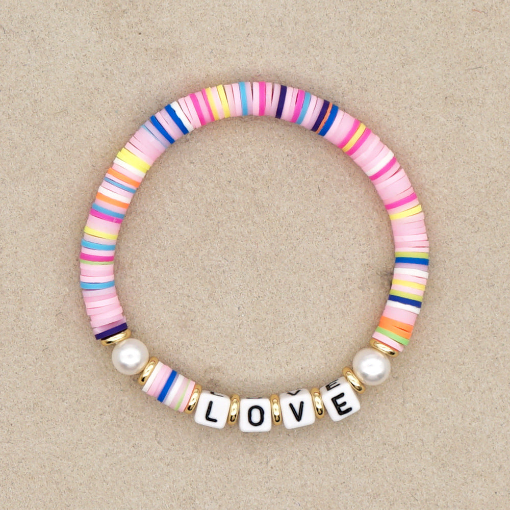 Wholesale Vintage Alphabet Pearl Bracelet